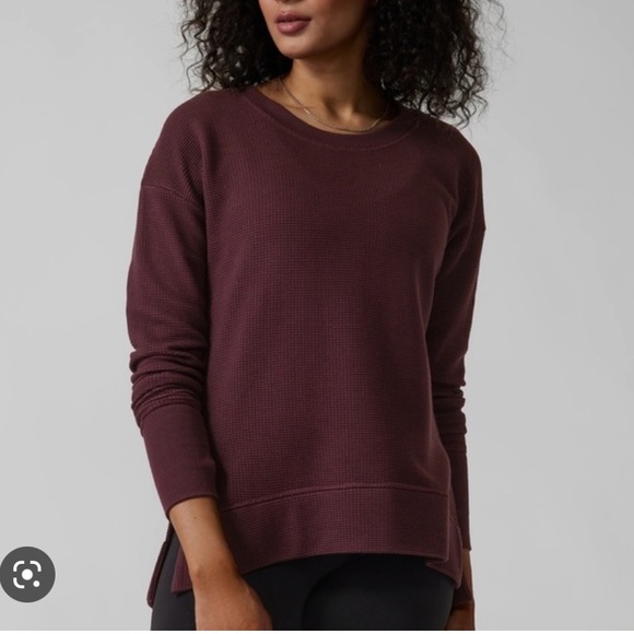 Athleta Tops - ATHLETA Coaster Luxe Waffle Sweatshirt